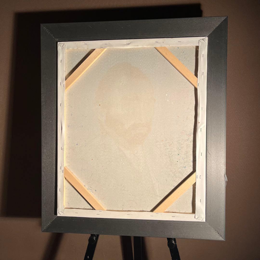 ★秀作★ 手書き油絵 ゴッホ 自画像 額付き 肉筆絵画 インテリア 油彩画