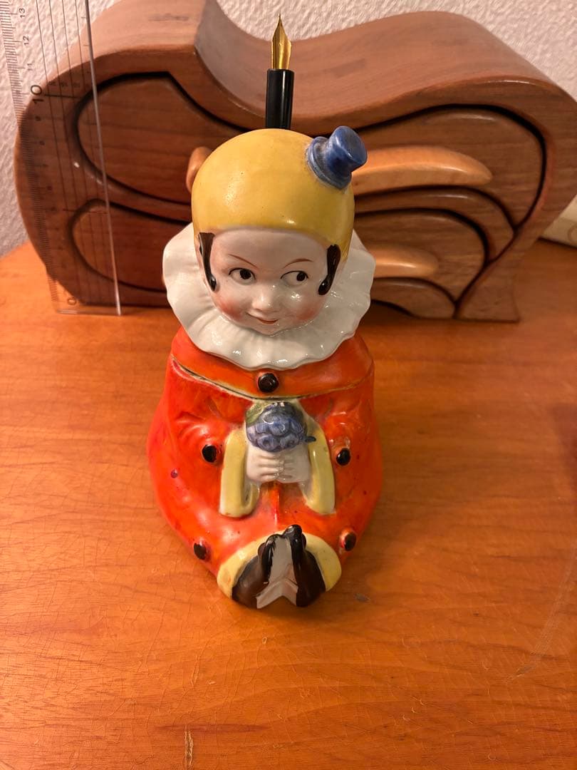 ビンテージ 30s ハーレクイン　ジェスチャー　ピエロ　インクポット　レトロ