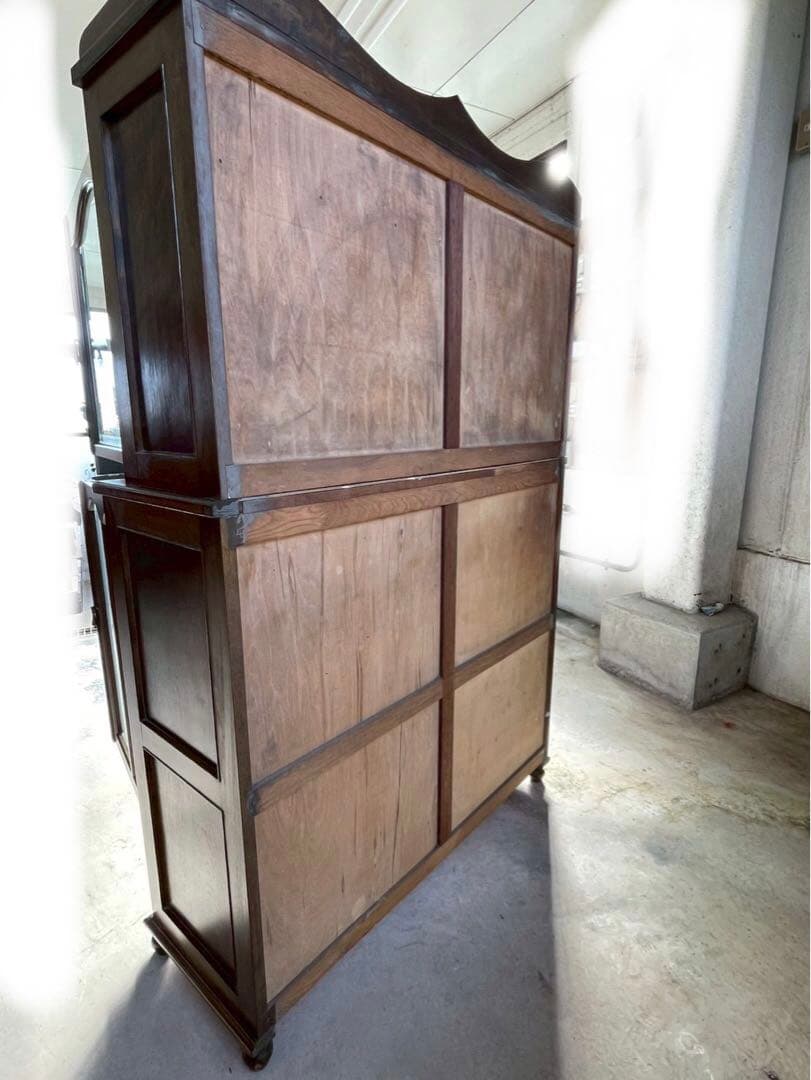 激レア‼️イギリス　アンティーク　丸足　キュリオケース　什器　キャビネット　英国