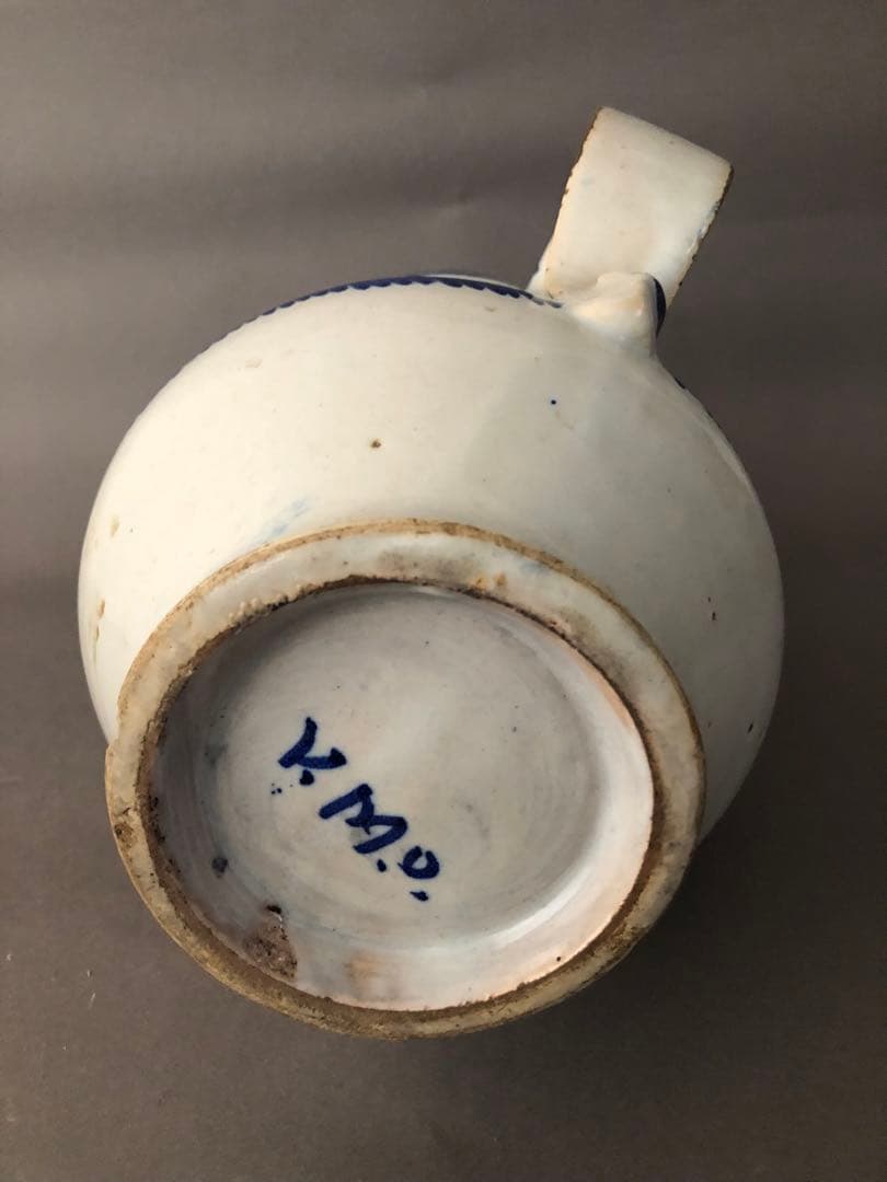 スペイン骨董　古陶 陶器　マニセス焼の水差し、ピッチャー　アンティーク