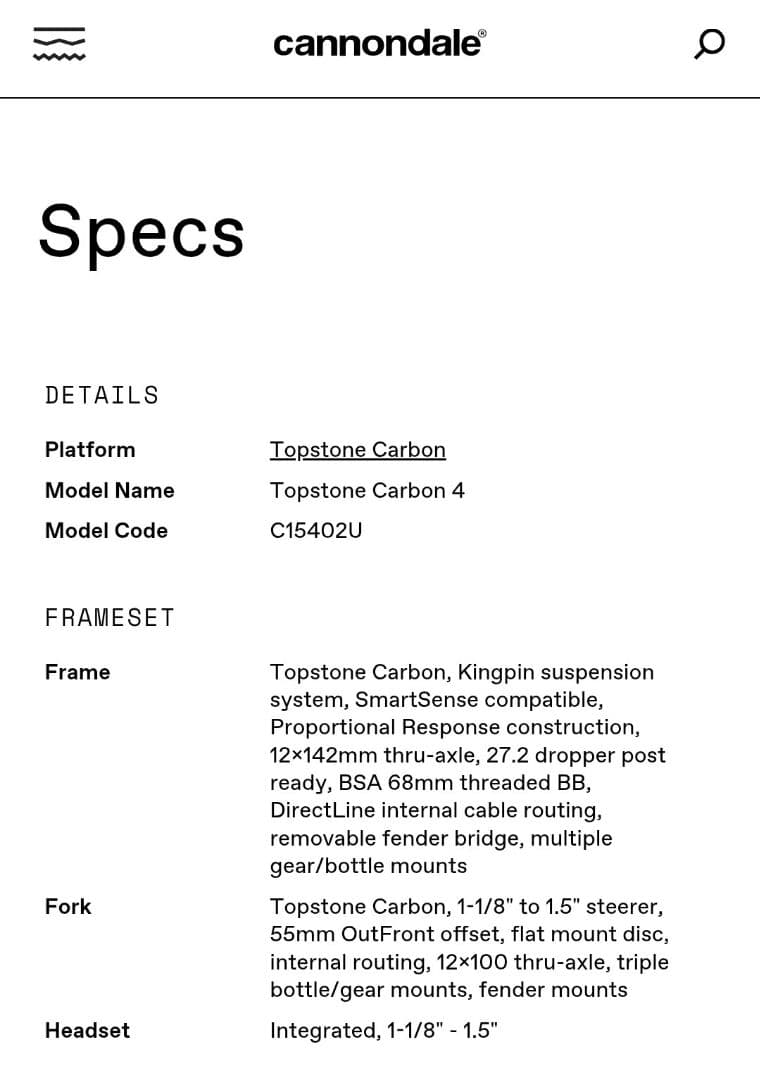 【年内売切価格】CANNONDALE TOPSTONE CARBO フレーム