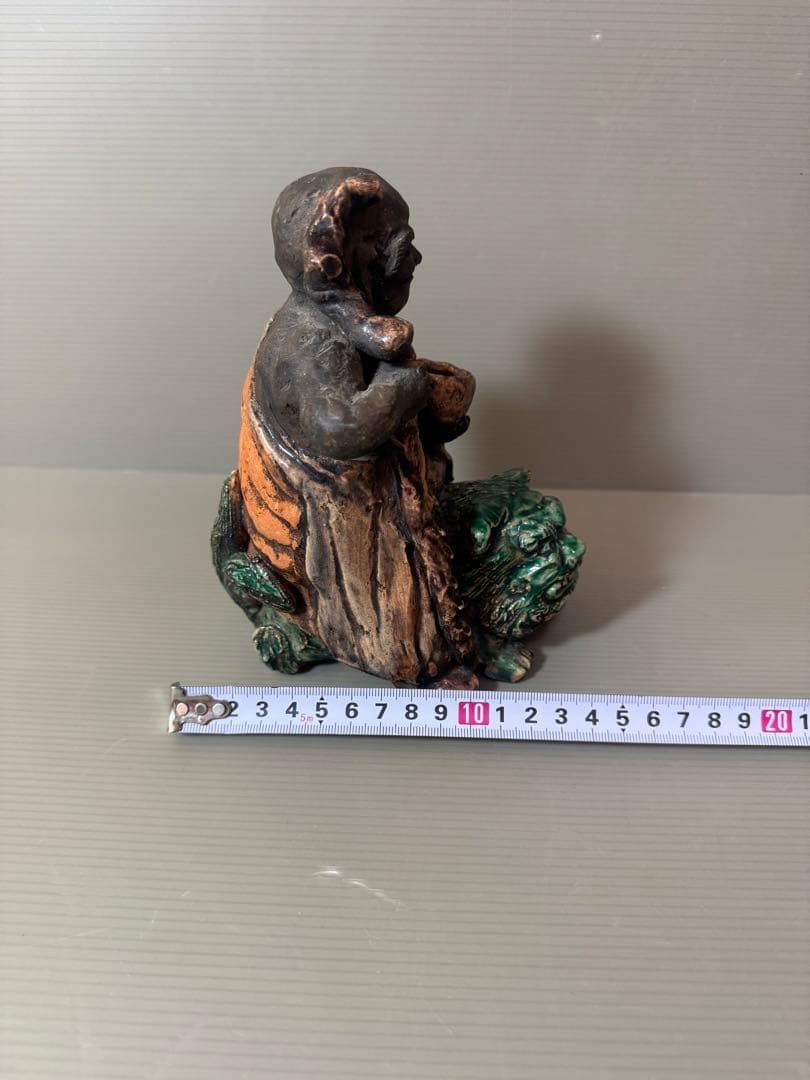 2719 時代物 人物 仙人青獅像　古美術 置物