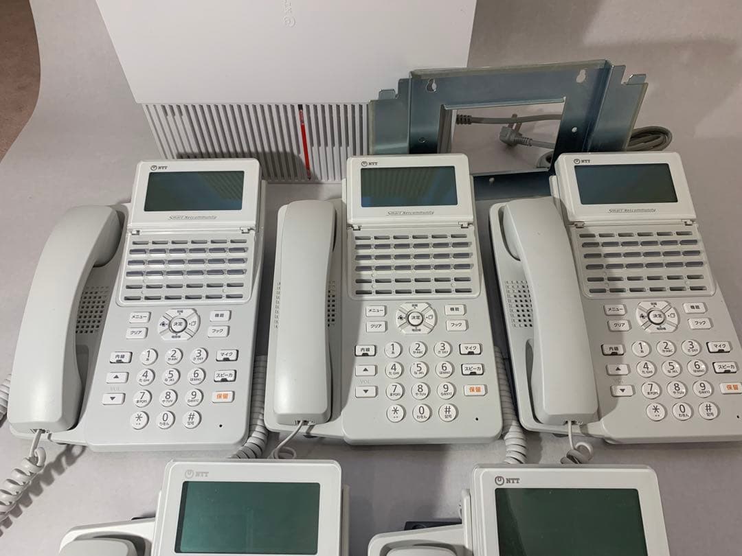 ★NTT ビジネスフォン αN1×5台・主装置 N1S-ME-1・取り付けステー