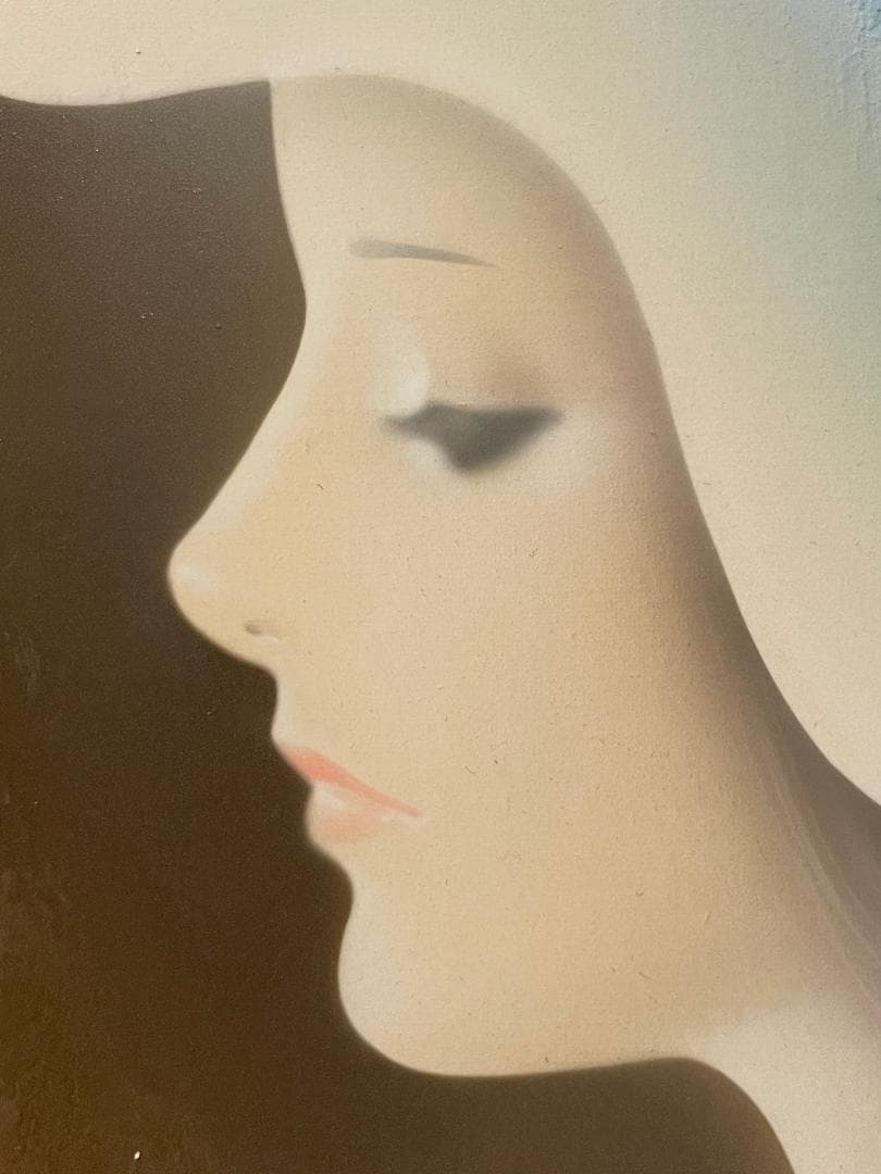 「真作」中原脩「帽子の女」人物画　油彩画　額装　サイン有り　F8号