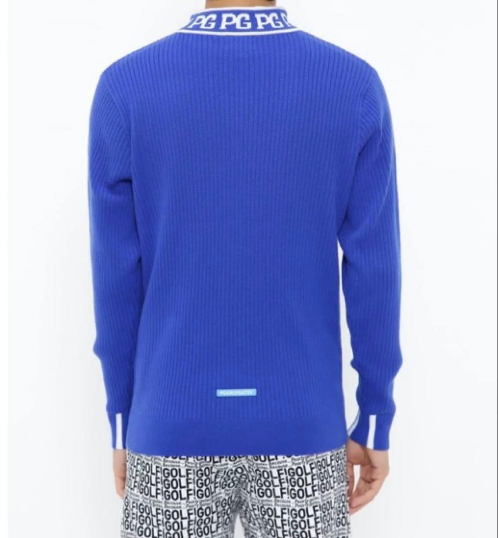 新品 パーリーゲイツ ウールカシミヤ ハイネックニット(5)サイズL/青