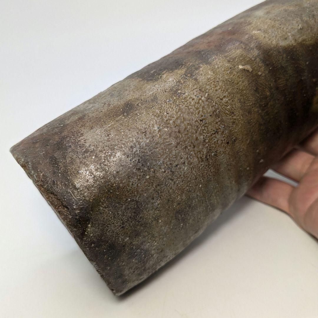 岡山県重要無形文化財 山本雄一 備前焼 三角花入 花瓶 花器 フラワーベース