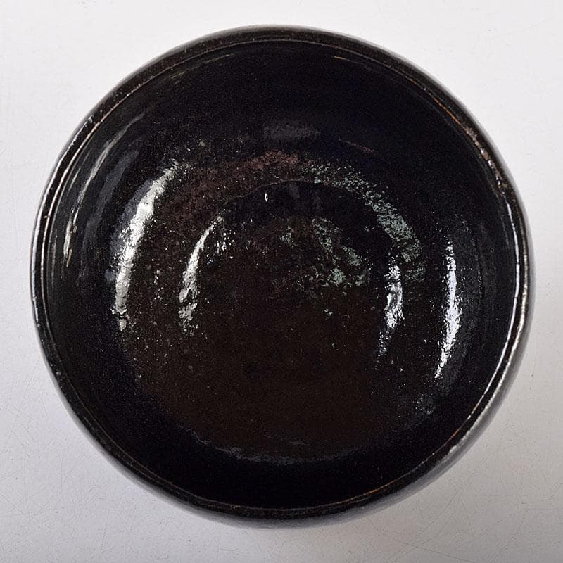 茶道具　若松文　黒楽茶碗　宗室　茶杓　三本　匙　一本　時代箱付　M　R8692B