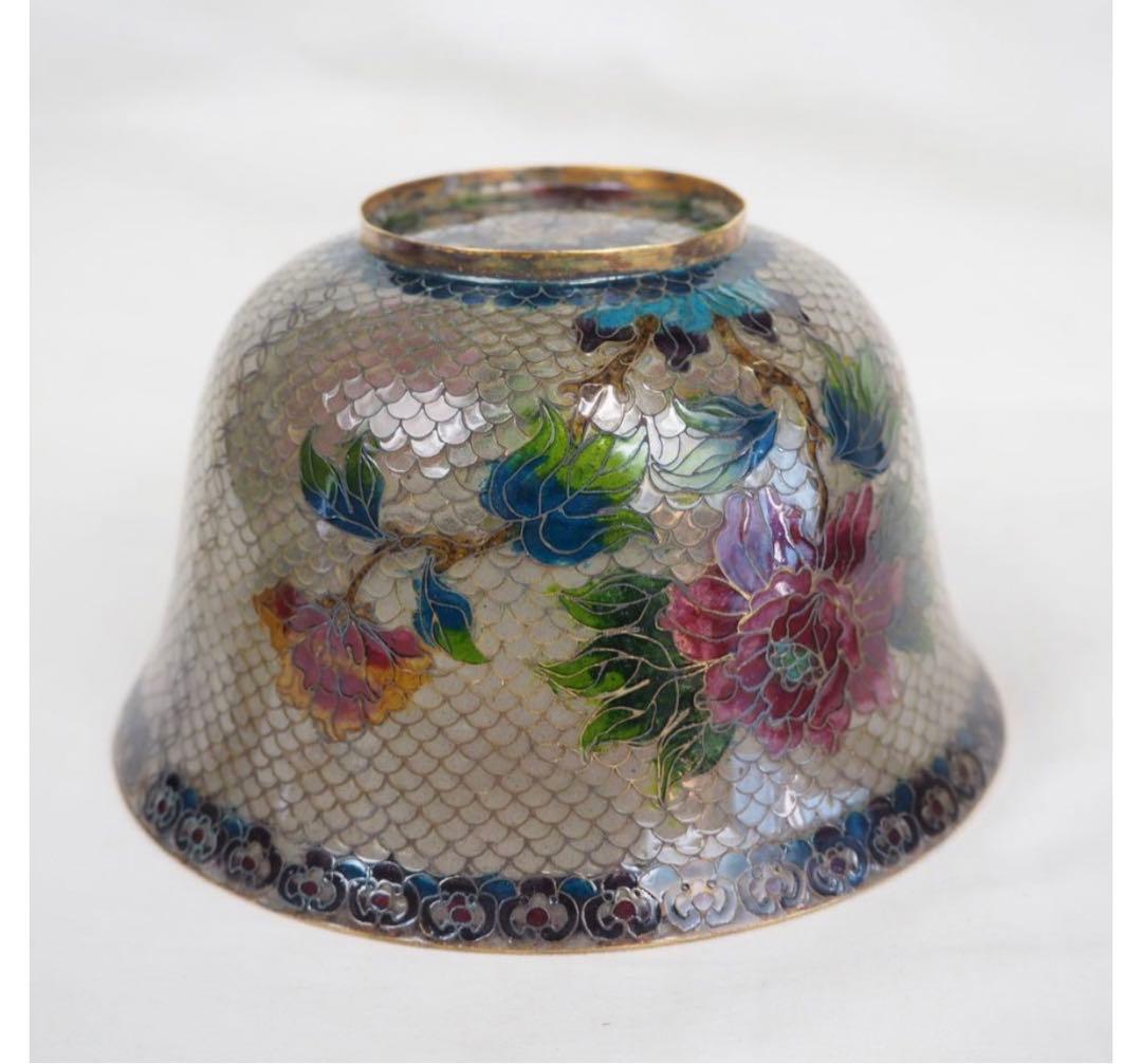 送料無料　時代物　省胎七宝蓋物　高12.5ｃｍ