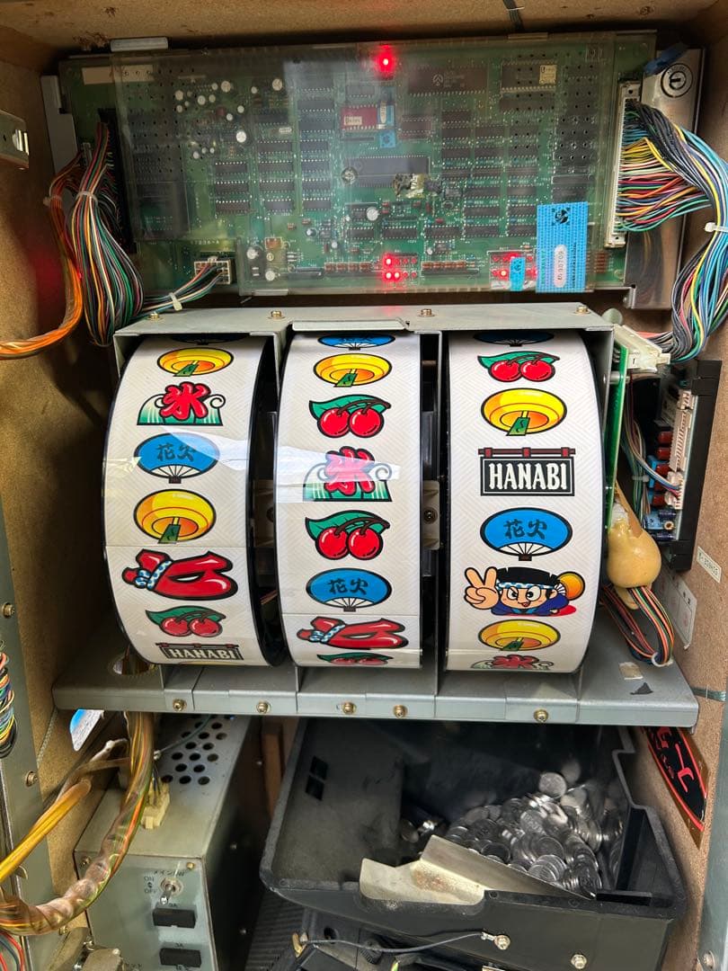 り*。様 スロット　花火　4号機　アルゼ　実動　メダル付き　レトロ　アンティーク