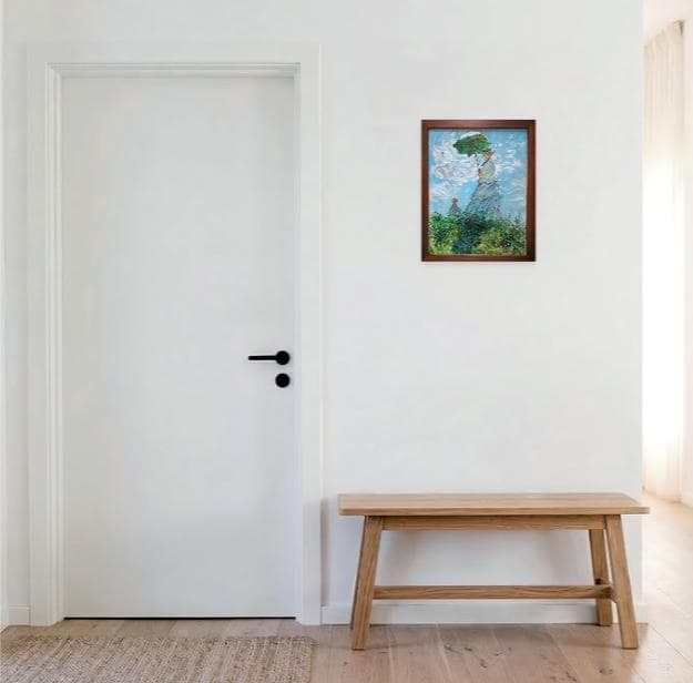 油絵 散歩、日傘をさす女 モネ 模写 ６号 F６