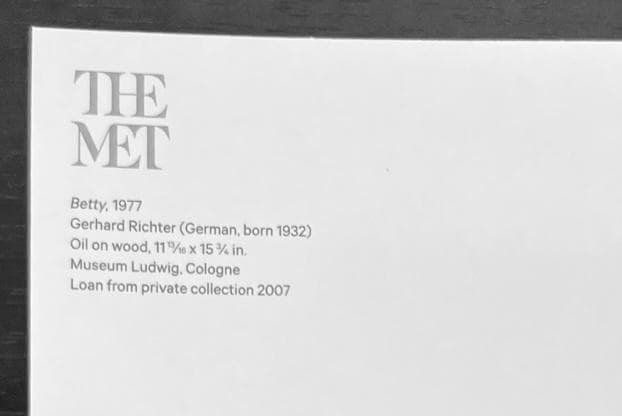 限定マット額装品/ゲルハルト・リヒター/Betty 1977