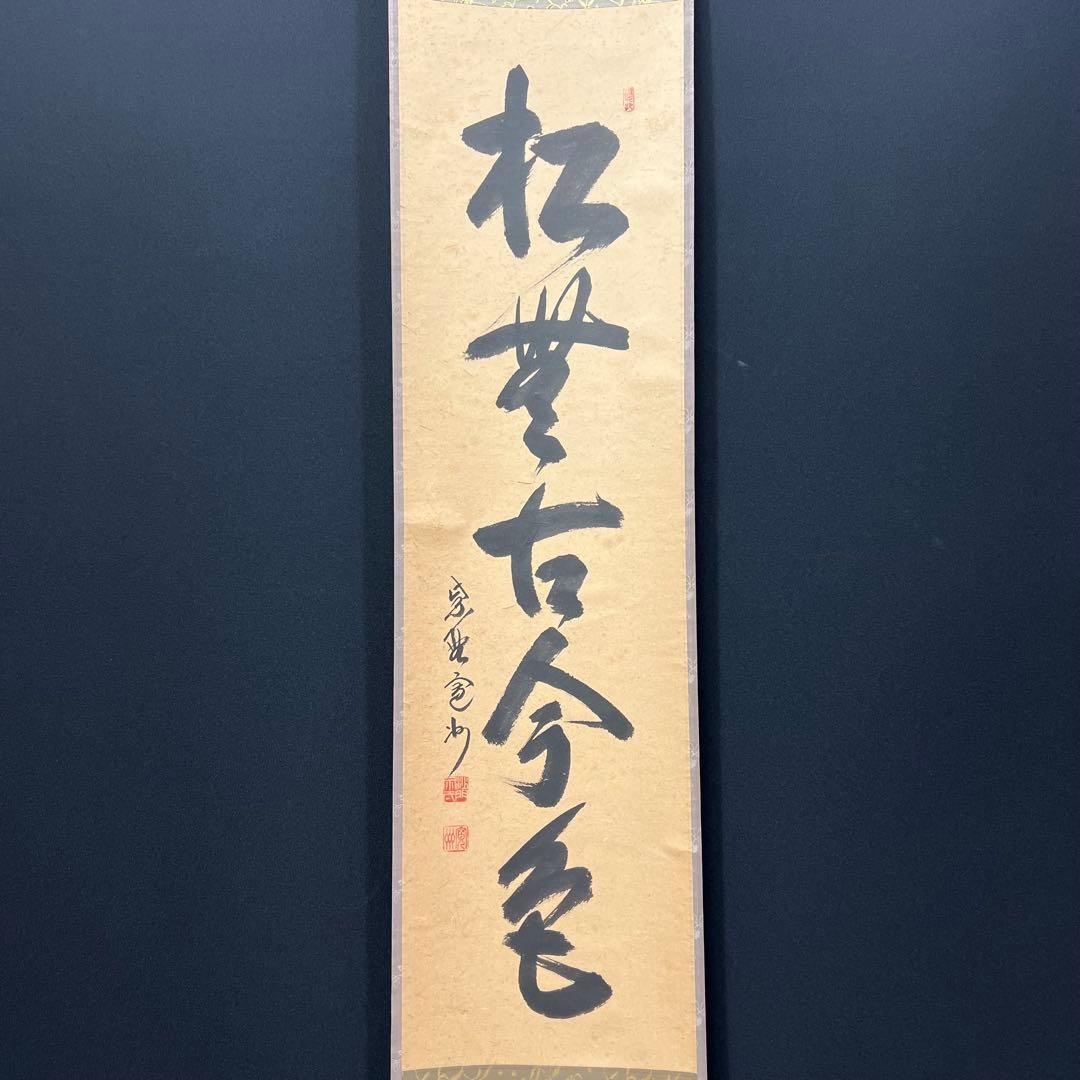 4111 長谷川寛州「松無古今色」 共箱 肉筆 掛軸 臨済宗 大徳寺 禅語