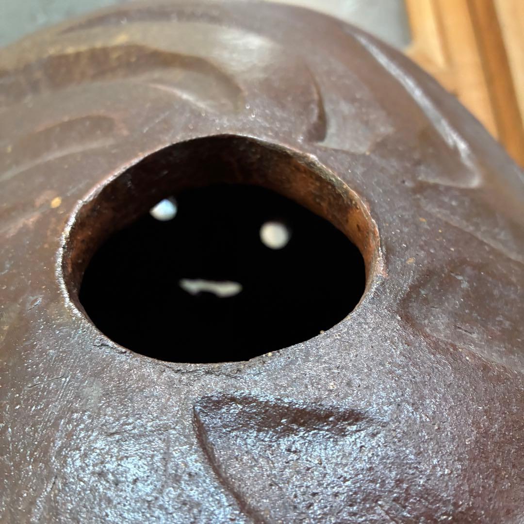 昭和初期　時代物　骨董　￼信楽焼　たぬき　置物　縁起物　商売繁盛　￼レア