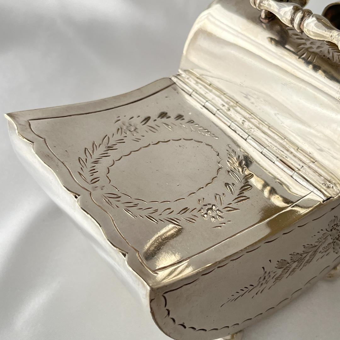 【英国】シュガーボックス / スカットル スコップ【シルバープレート】