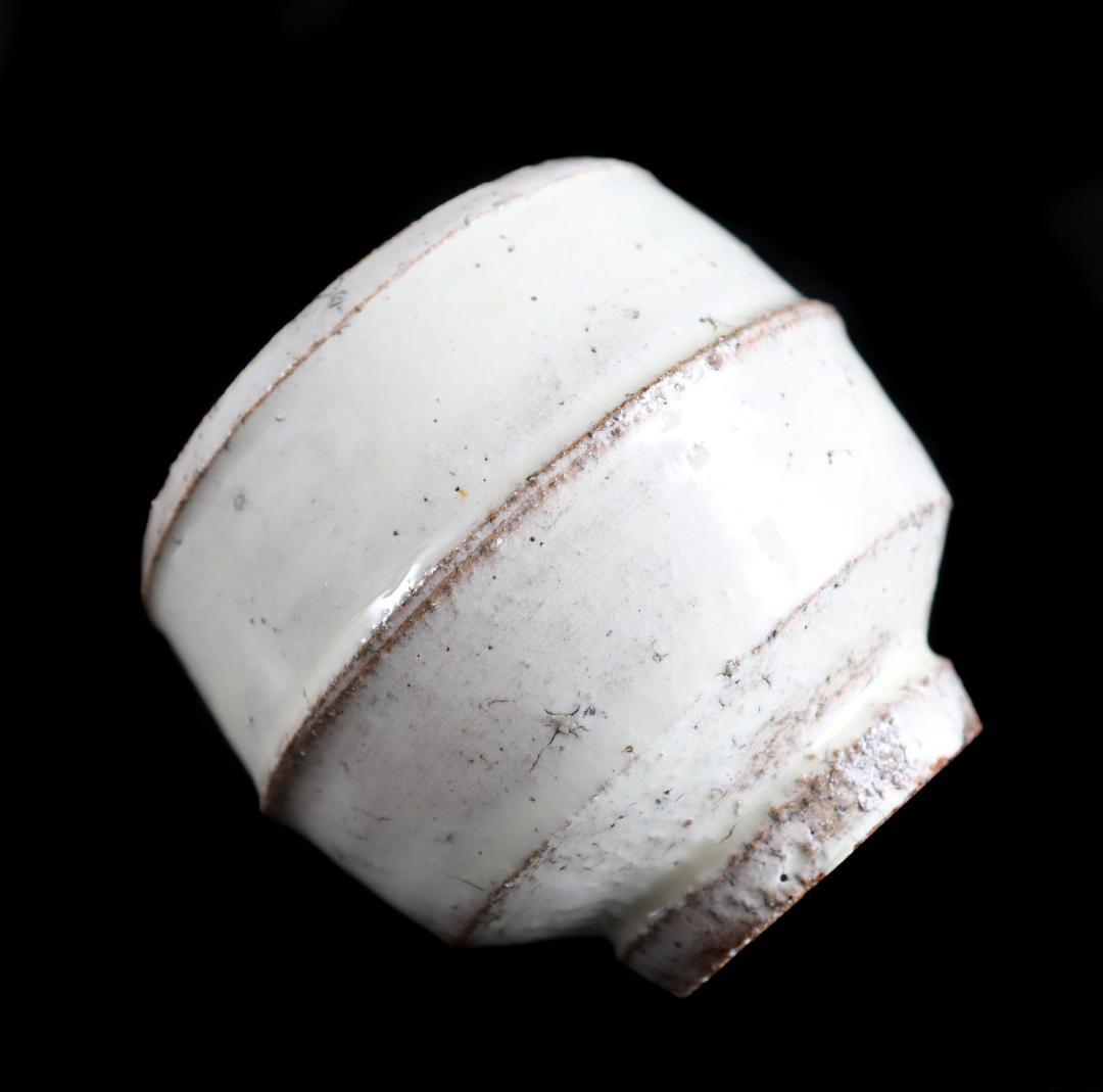 舩木研児 白釉 胴紐 ぐい呑 船木 民藝 共箱①