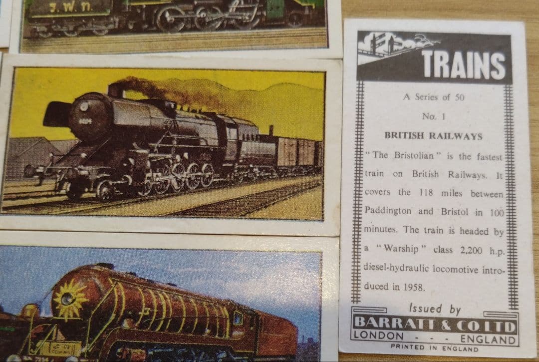 イギリスアンティーク　シガレットカード等　34枚　機関車、汽車、電車