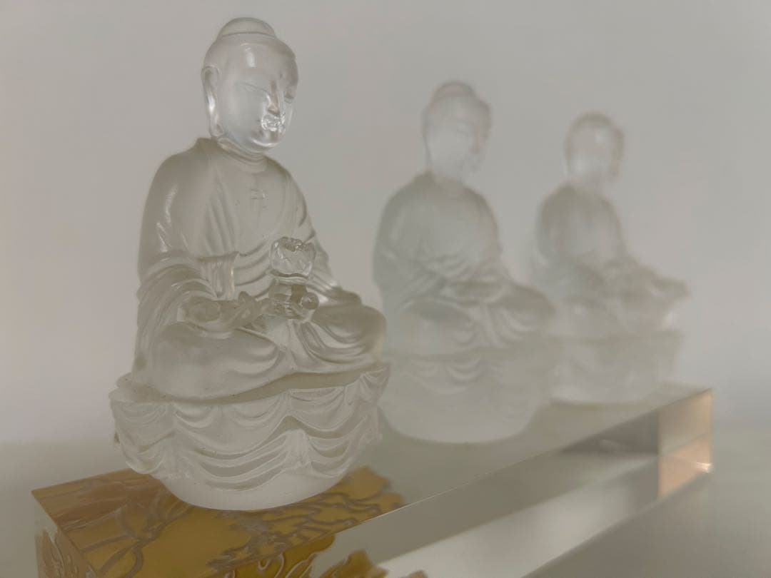 琉璃工房 三宝仏(阿弥陀/釈迦/薬師如来) 琉璃佛像観音菩薩 24K金箔 限定品