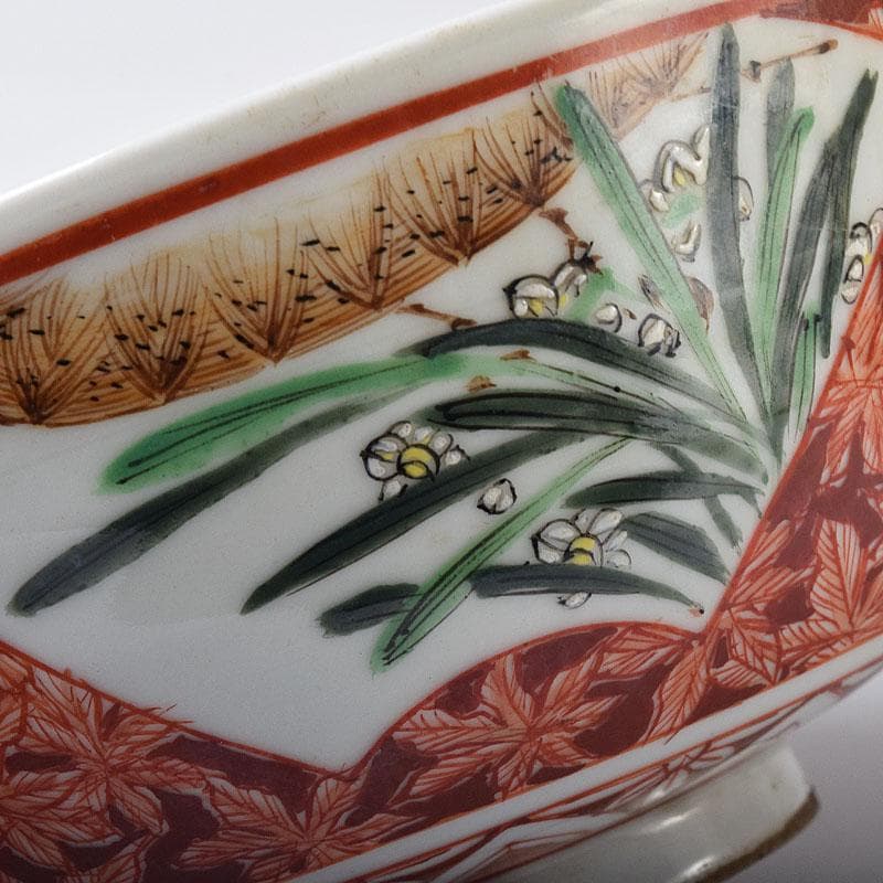 瀬戸焼　古瀬戸　赤絵金彩　鳳凰文　鉢　V　R8600