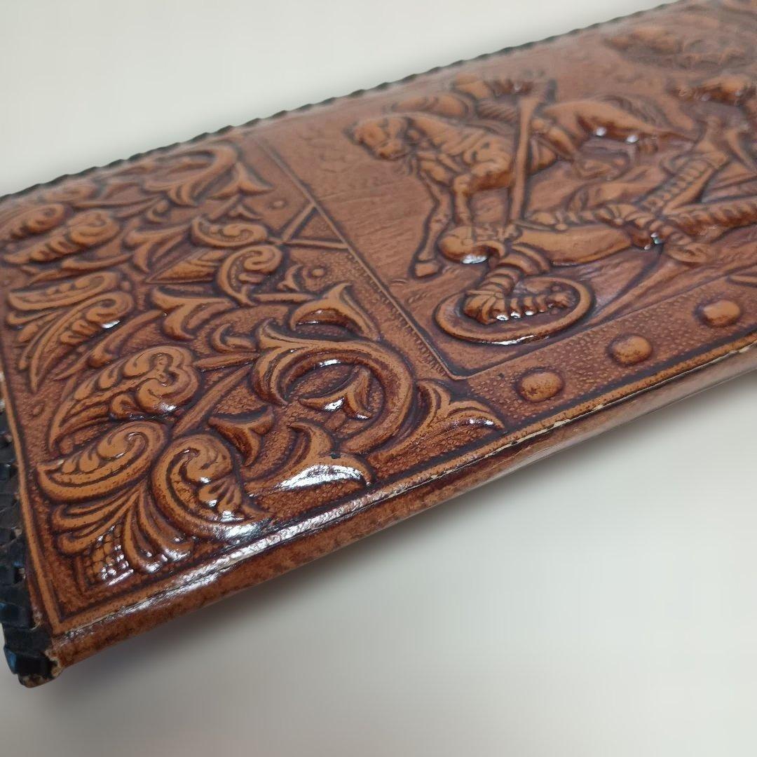 スペイン？型押し長財布　ヴィンテージ