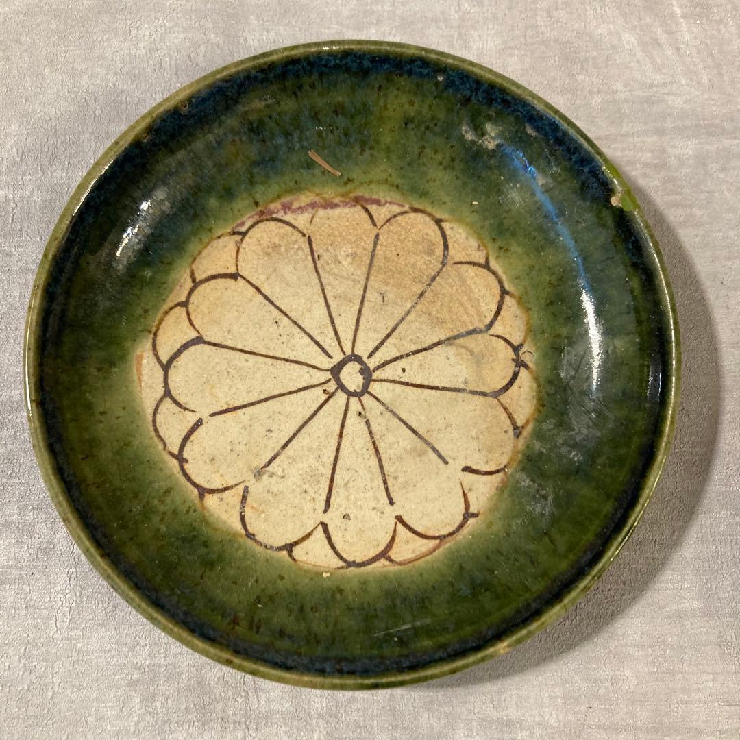 織部 菊柄 皿 6枚セット