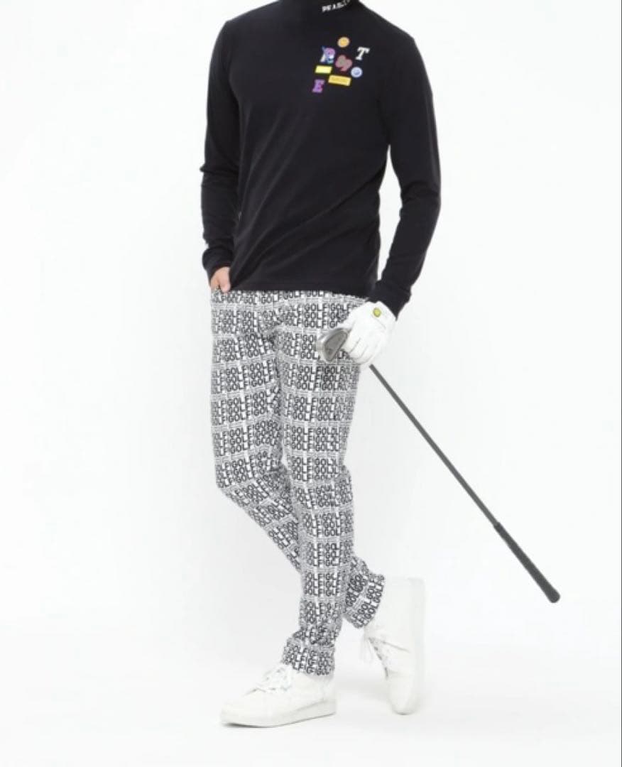 新品 パーリーゲイツ コットンストレッチカルゼ表ピーチ パンツ(5)サイズL/白