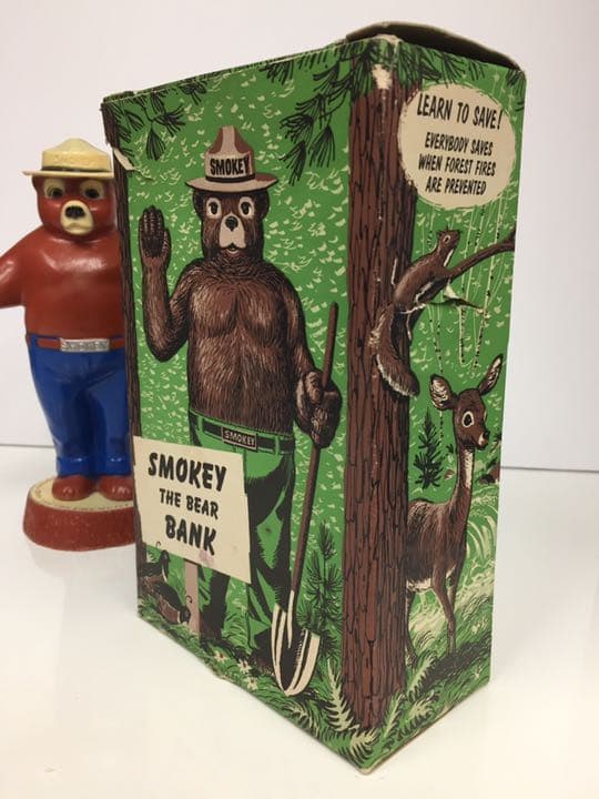 箱付きSMOKEY BEAR スモーキーベア 貯金箱