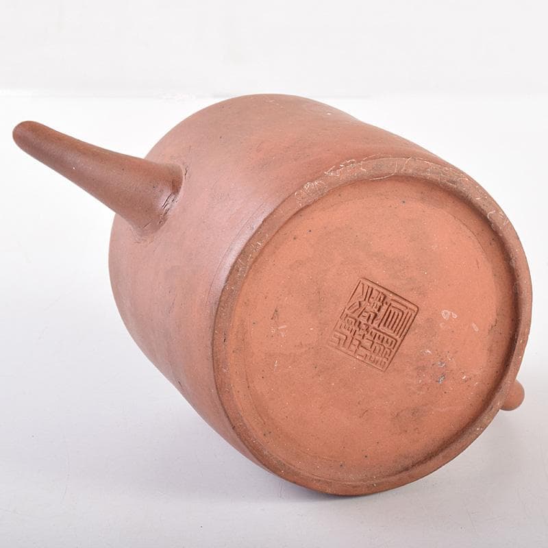 中国　紫砂　朱泥　遊環摘　急須　茶壷　在銘　M　R7641