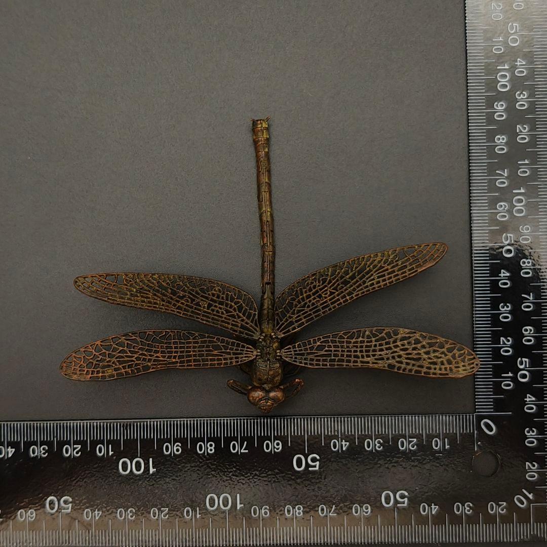 ホ*マ様 銅製置物　勝虫　蜻蛉　トンボ　雨宮宗作　関節可動　金工品　茶道具