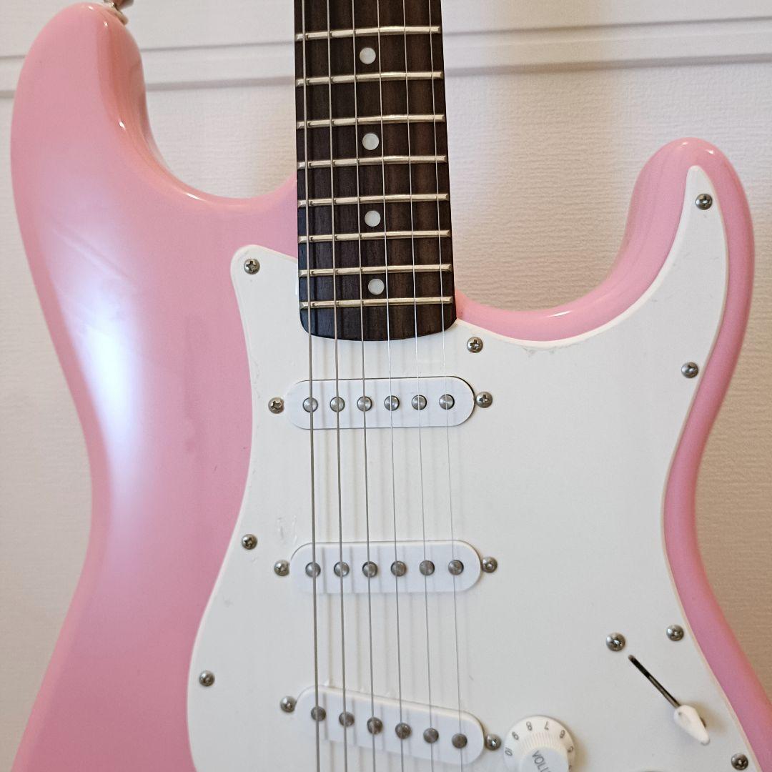 【メンテ済】Squier ストラトキャスター エレキギター 本体 ピンク