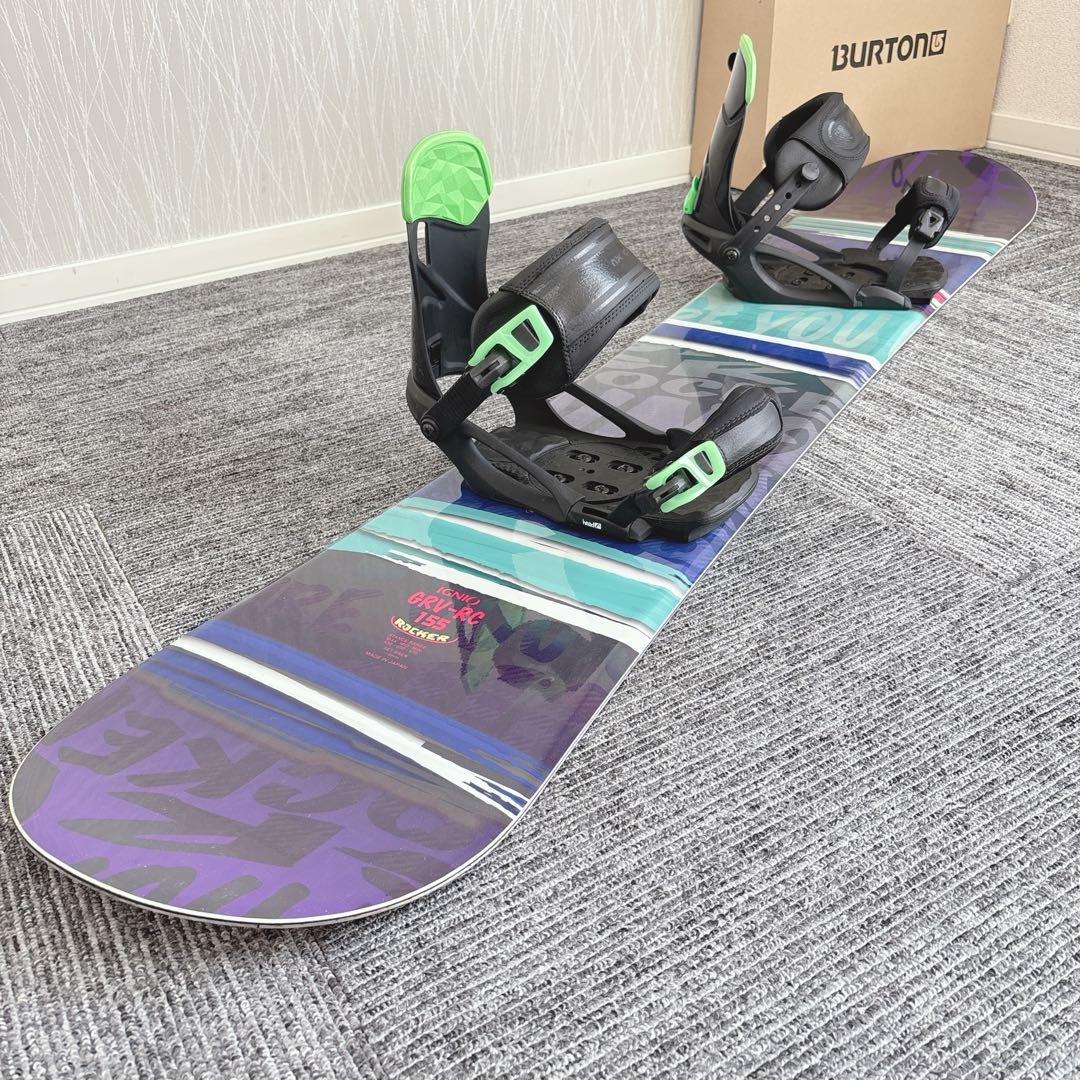 73超豪華❗️IGNIO/HEAD メンズスノーボードセット★155cm+ビン付