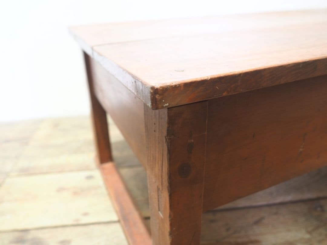 1207 アンティーク　文机　ローテーブル　座卓　ちゃぶ台 レトロ　展示台　引出