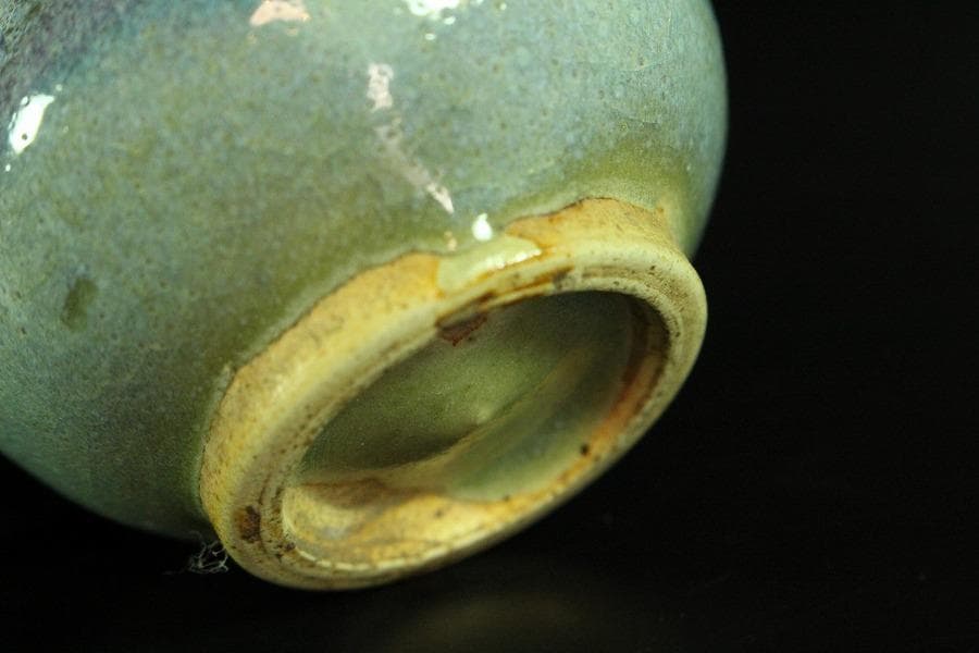 中国美術 鈞窯 鳥餌器 φ6cm 希少 文房具筆洗伝来(K-YC352)