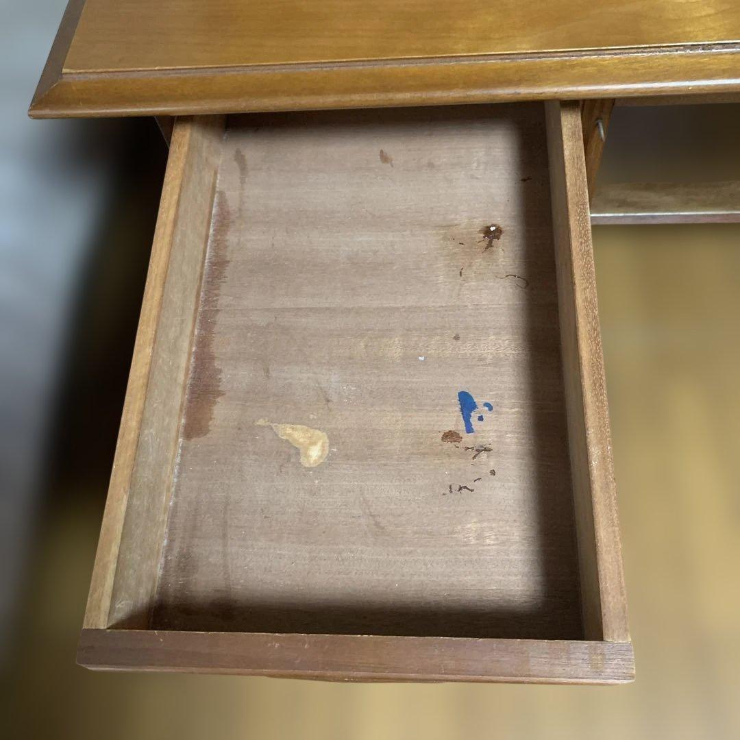 【昭和レトロ】木製 書斎机 両袖引き出し付き アンティーク デスク