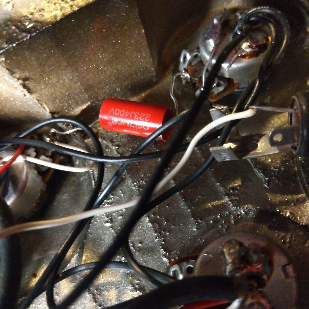 レスポールタイプ！メタリックシルバーBurny…