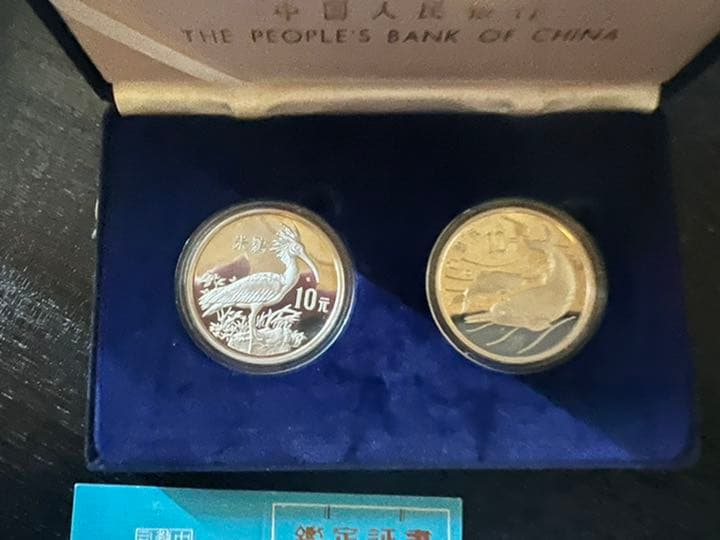 人民元　銀硬貨10元2枚入り