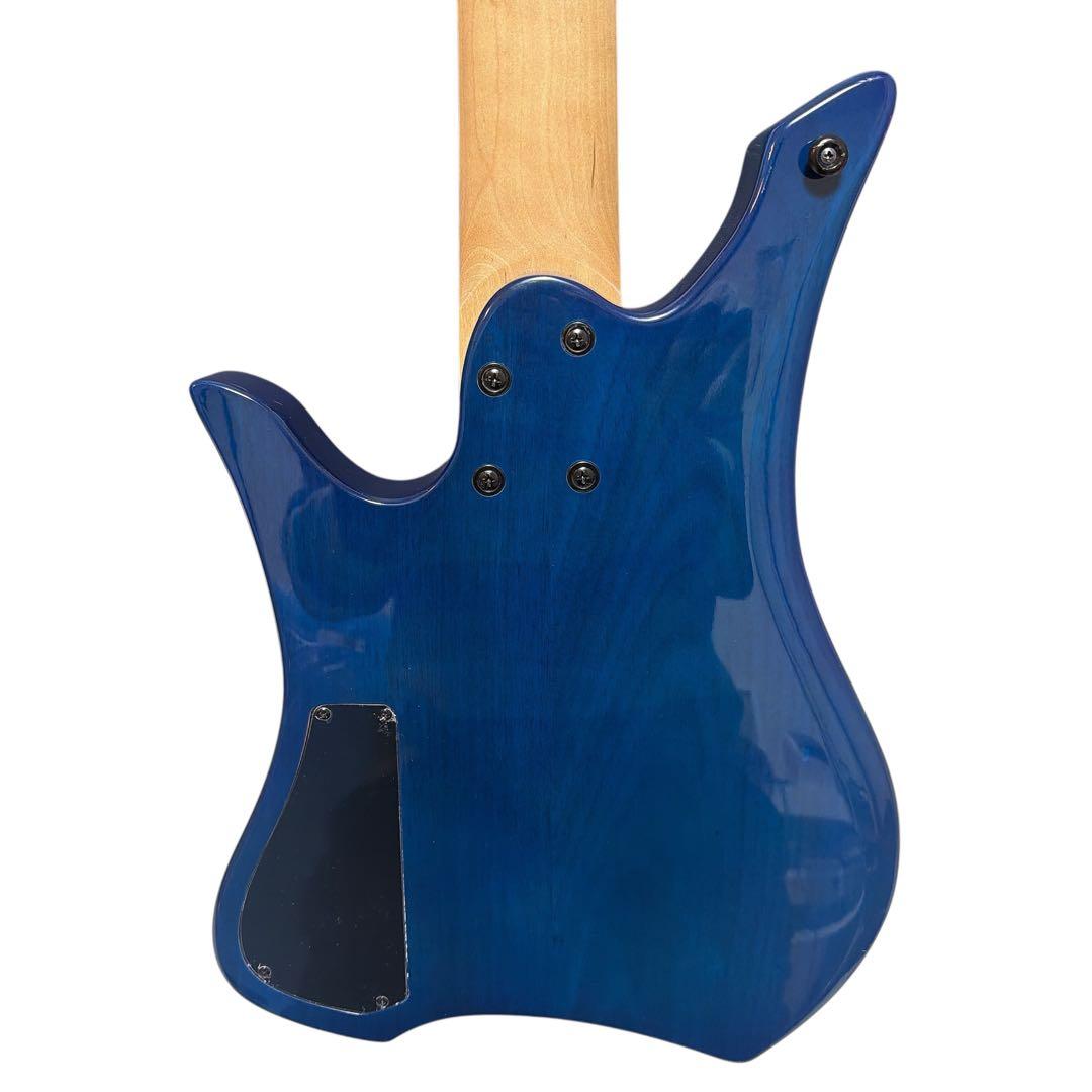 ヘッドレス 5弦エレキベース ブルーグラデーション アクティブ仕様 多弦ベース