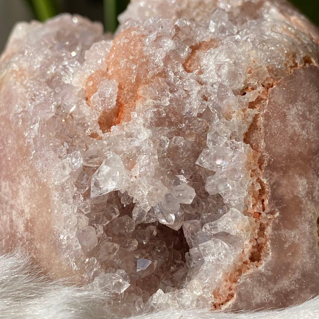 【 天然石 ピンクアメジスト ドゥルージー 原石 ドーム 約670g】