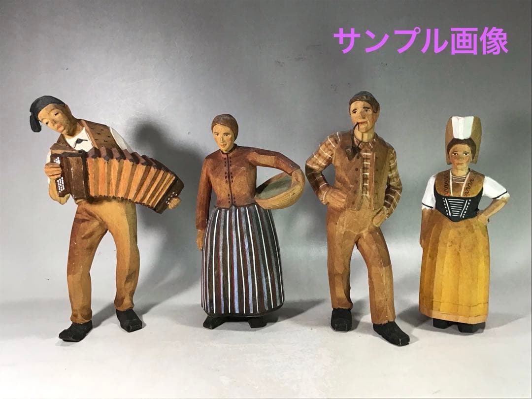 ビンテージ ハンスハグラー アコーディオン奏者 木彫り 人形 スイス 農民美術
