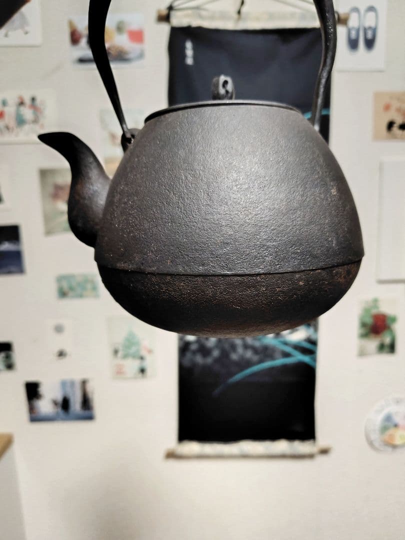 南部鉄器　鉄瓶　秋の実肌