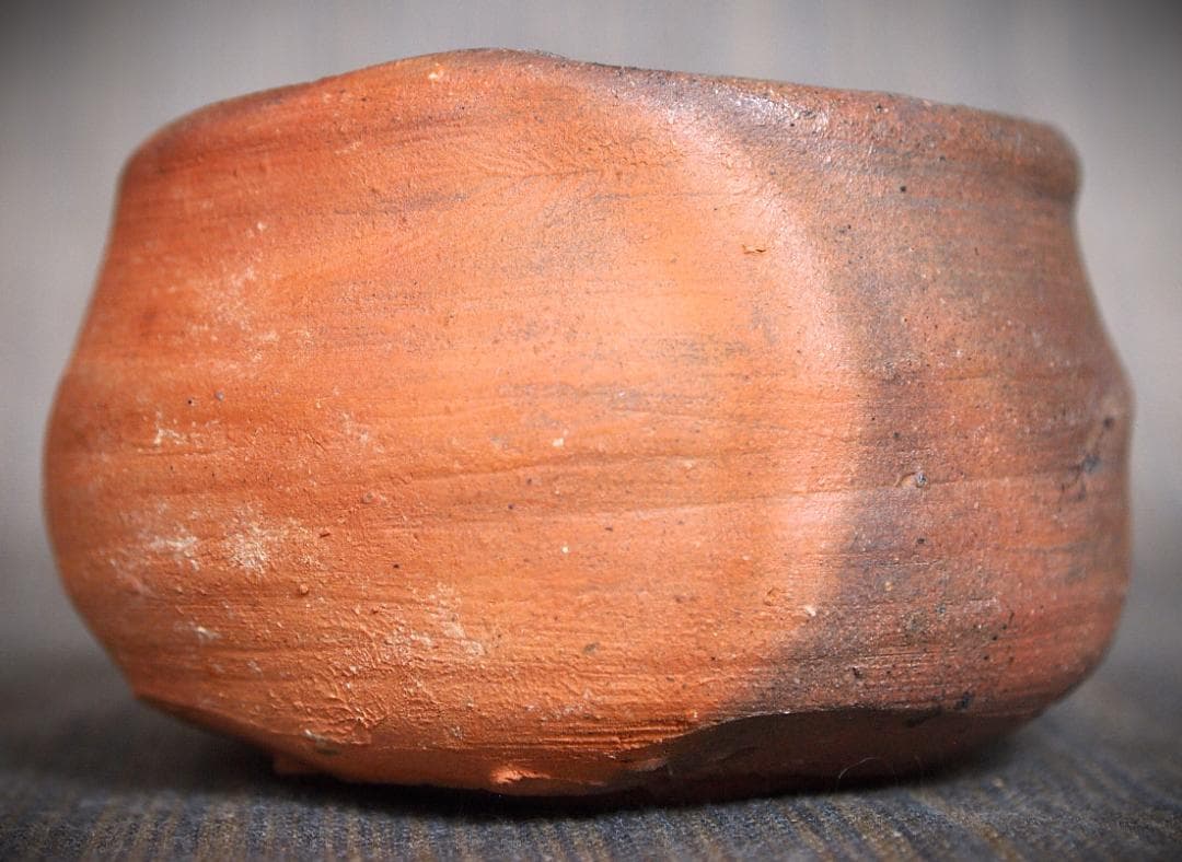 人気作家★中村和樹【師：中村真・中村六郎】★備前【窯変】ぐいのみCC★共箱・布