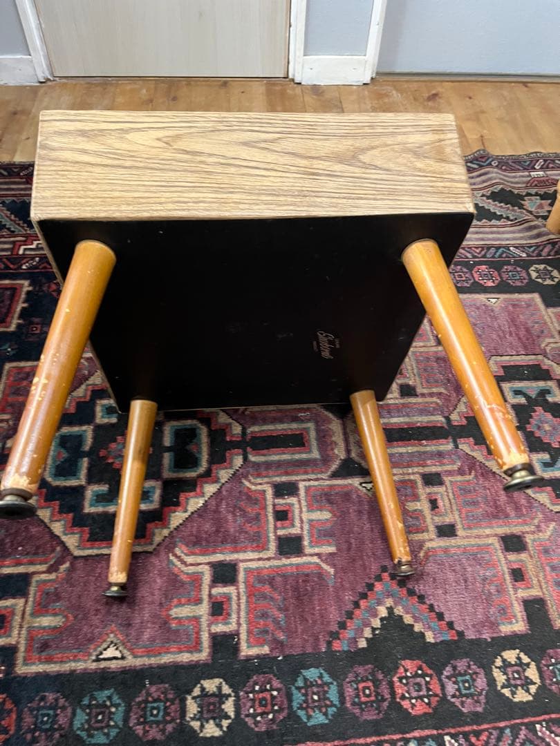 お値下げイギリス　ミッドセンチュリー　スツール裁縫箱　ビンテージ　北欧風