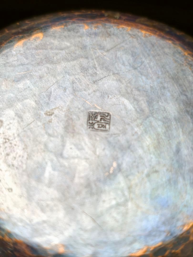 茶道具 玉川堂茶筒+建水 鎚起銅器 新潟県無形文化財 燕三条 旧家蔵出し美品