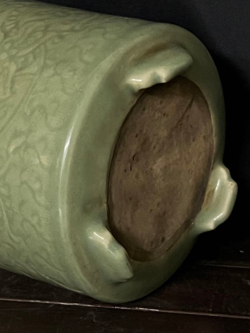 古美術•書•　時代物•龍泉窯青磁筆入•水指•XG：33-1