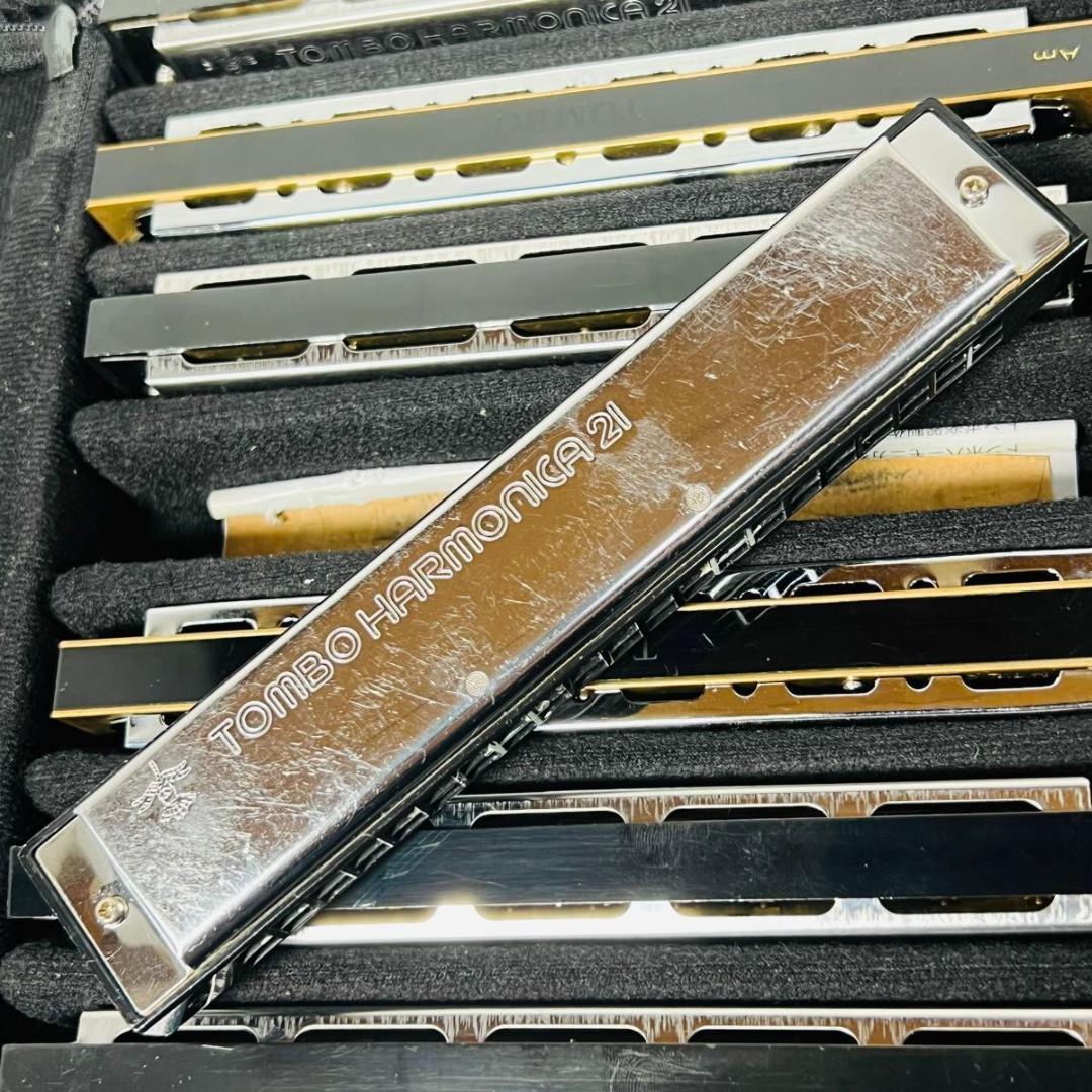 トンボ 21トーン プレミアム21トーン ハーモニカ 8本 複音ハーモニカ 楽器