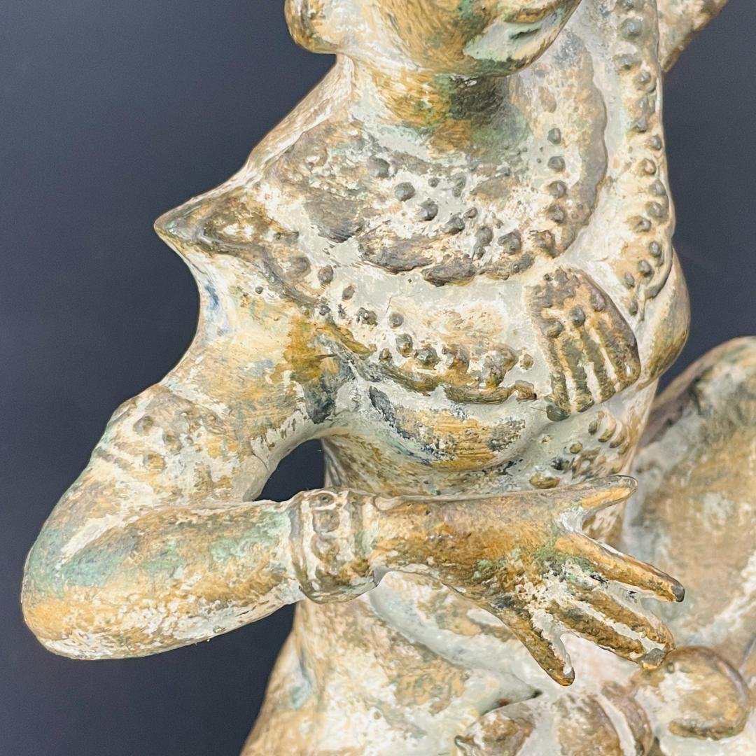 ブロンズ彫刻 古銅 チベット 仏像 坐像 密教 銅製 青銅像 時代物R8SA41