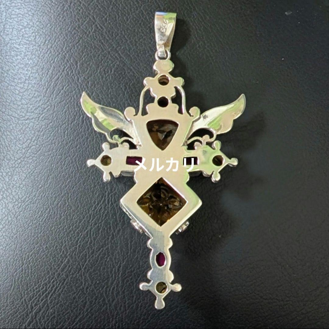 【希少】シャンカリ・ジュエリー ペンダントトップ シトリン＆レッドスピネル