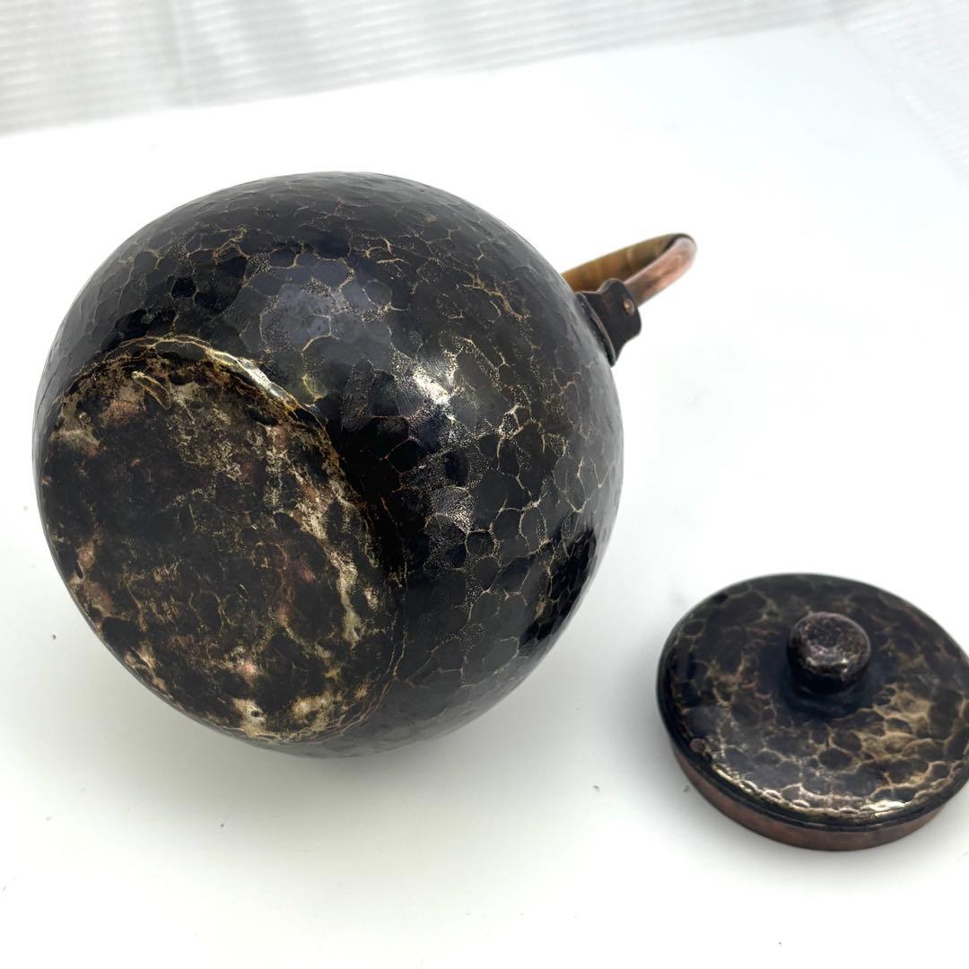 鎚起銅器 銅製急須 竹巻き取手