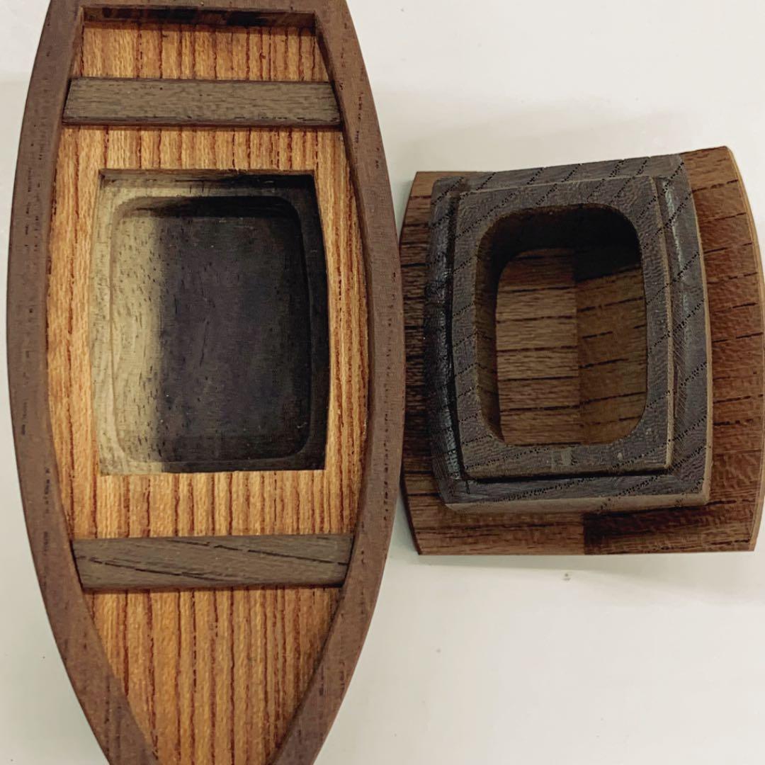 【香合　木地寄　屋形舟】小松一徳　共箱