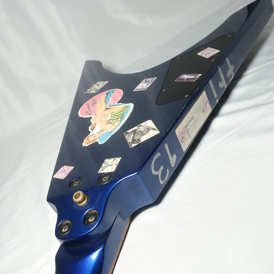 ヒ*デ様 Burny フライングV エレキギター ブルー GOTOHペグ装備
