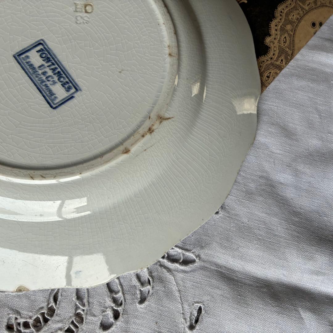 Sarreguemines フランス　アンティーク　プレート fontanges